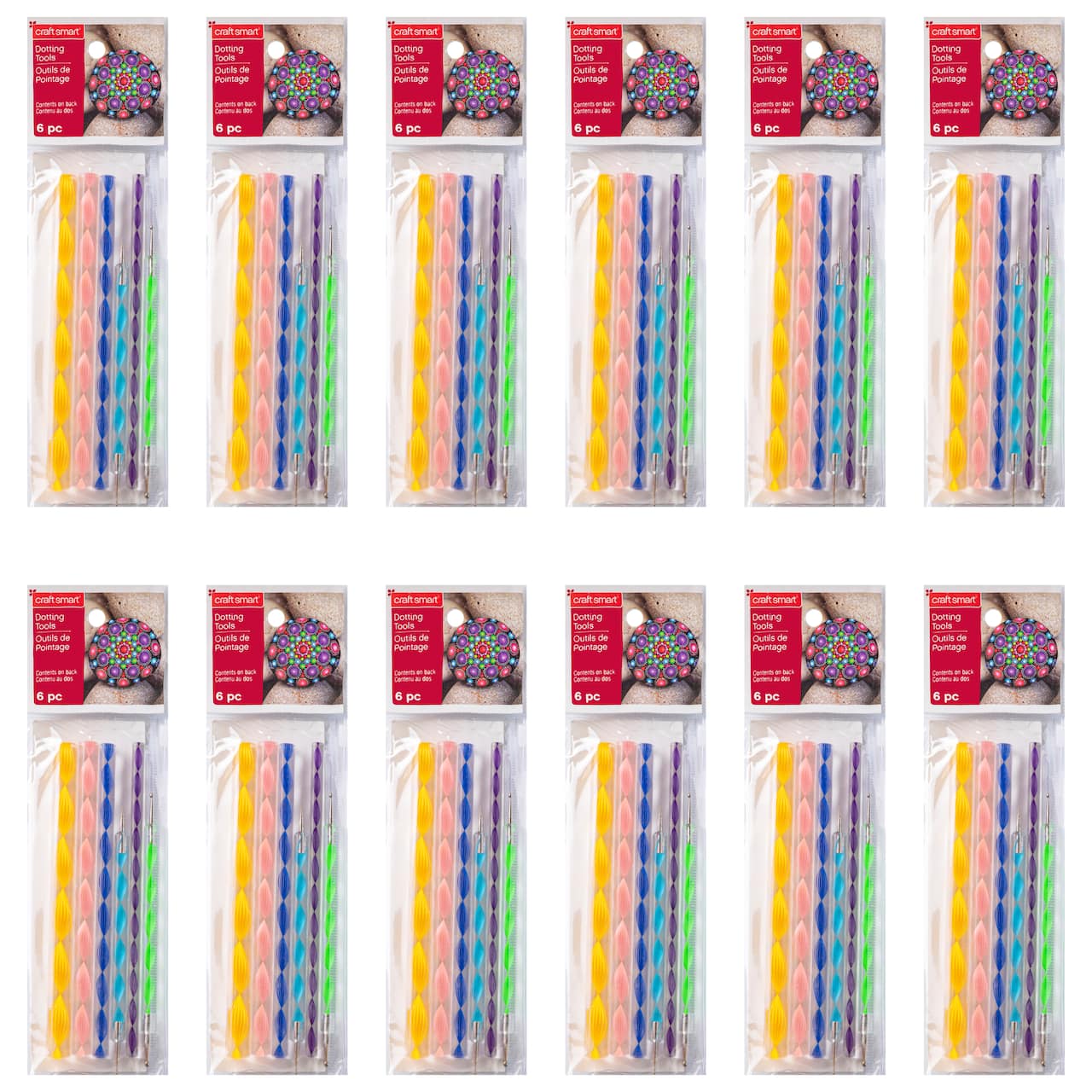 12 Pack: Mandala Dotting Tool Set with Colorful Handles by Craft Smart®